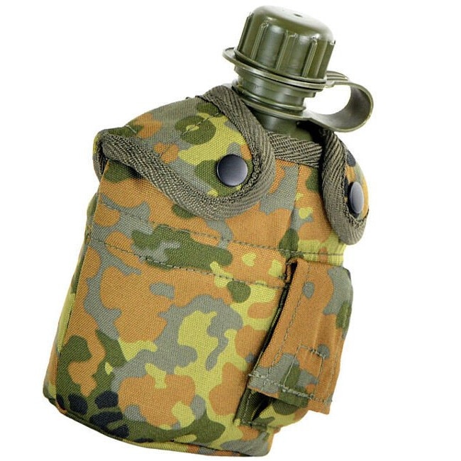 Sticla de apa cu husa, MIL-TEC, Polietilena, 1000ml, Maro