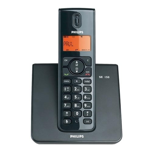 Key Improvement volume Telefon fara fir DECT Philips SE1501, Analog, 300m, Agenda 50 contacte,  Afisare Alb/Negru, Negru - eMAG.ro