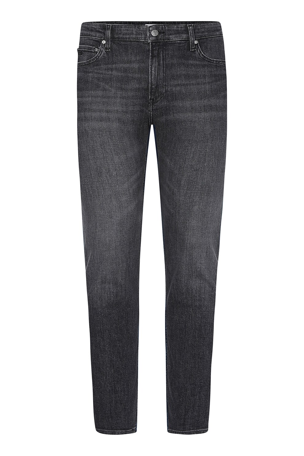 CALVIN KLEIN, Blugi slim fit cu aplicatie logo, Gri inchis, W36-L32