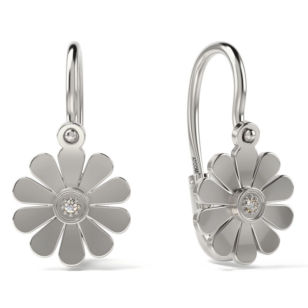 Cercei din aur alb model 49