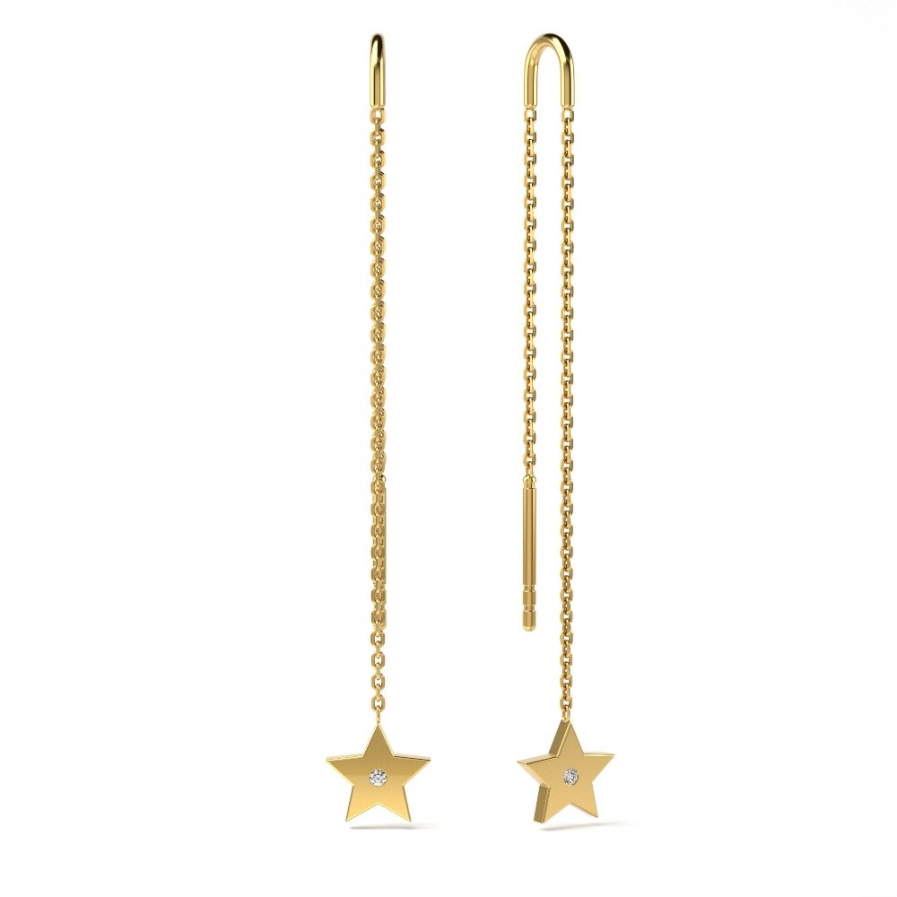 Cercei din aur galben model 54