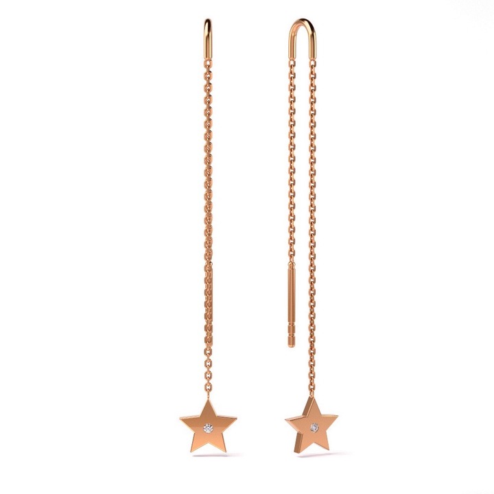 Обеци от розово злато модел 54