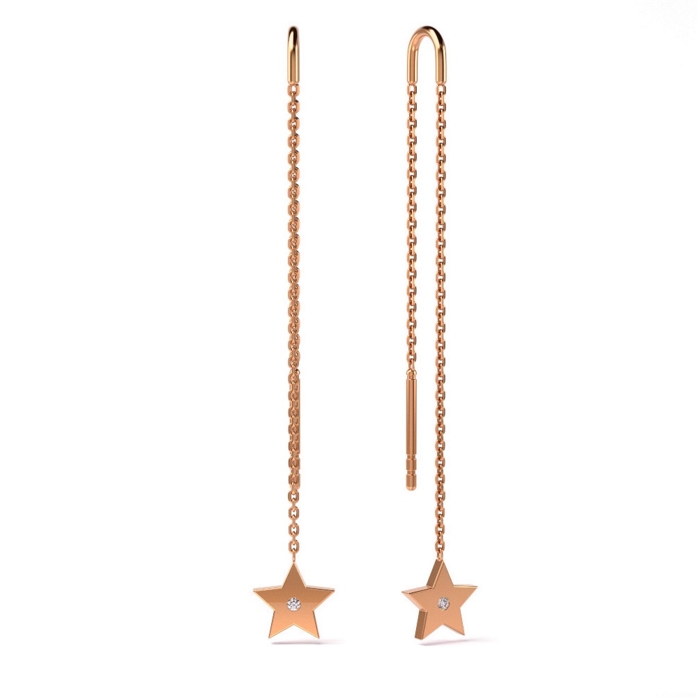 Cercei din aur roz model 54