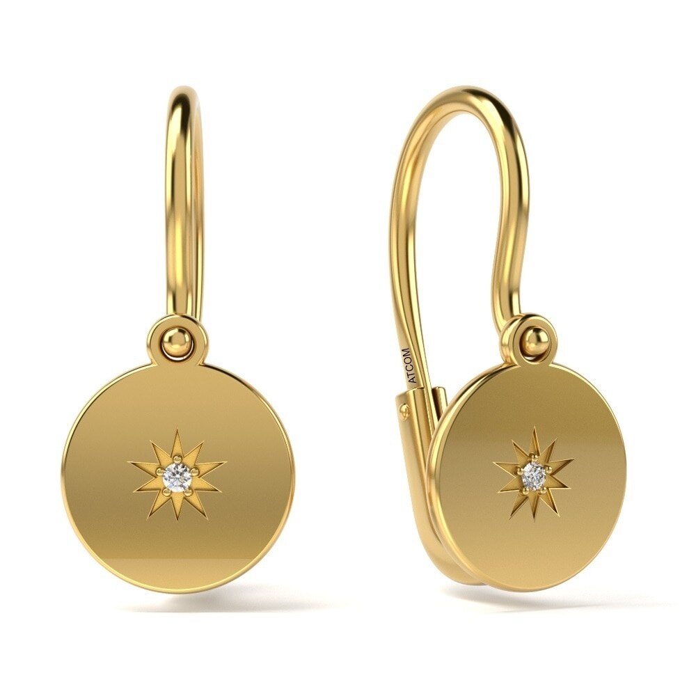 Cercei din aur galben model 52