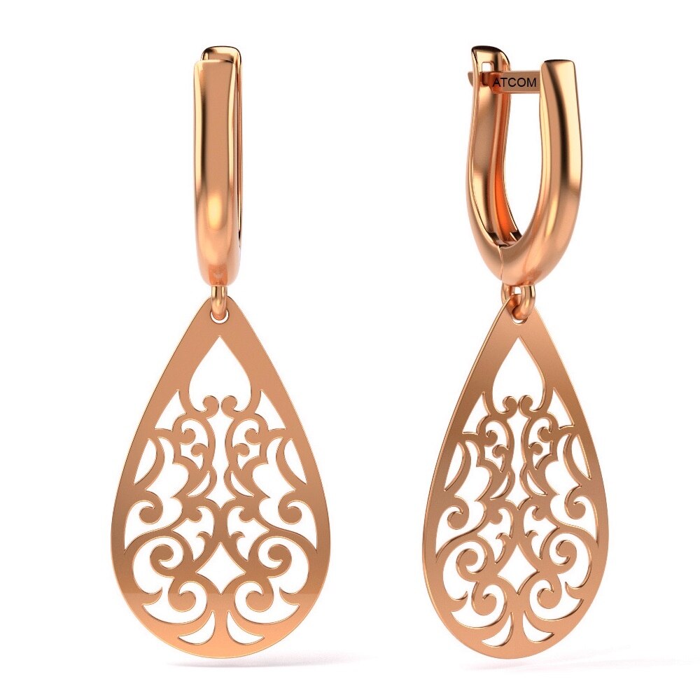 Cercei din aur roz model 51