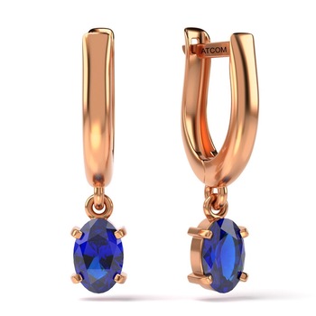 Cercei din aur roz cu cristale Sapphire model 42 Cercei din aur roz cu cristale Sapphire model 42