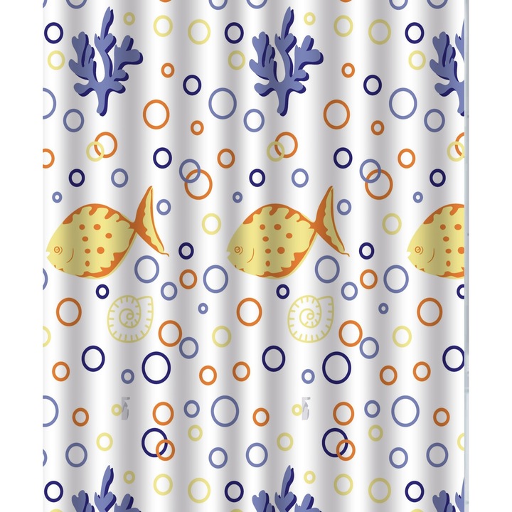 Perdeaa de dus cu model, Euroline, 180x180 cm, Multicolor