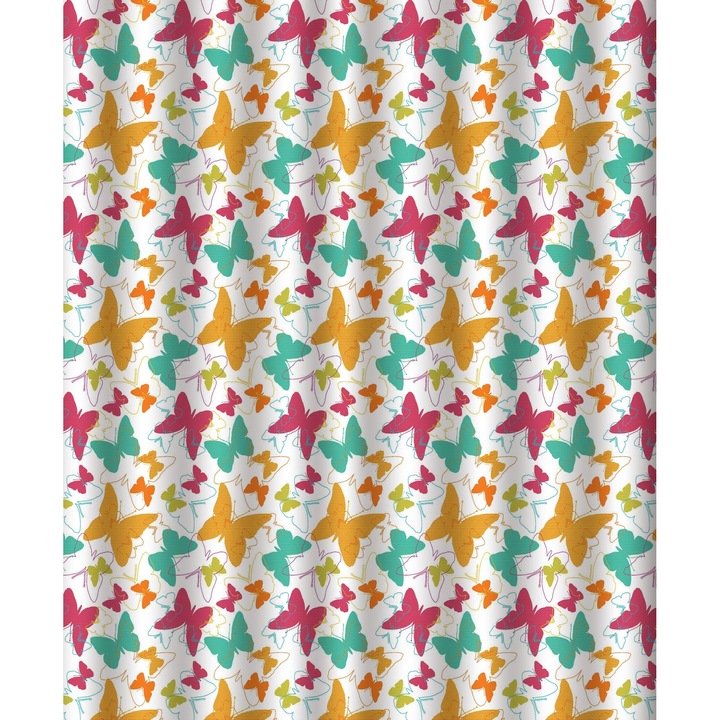 Perdea de dus cu model, Euroline, 180x180 cm, Multicolor