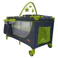 Patut pliant Mappy, 2 nivele, cu arcada si jucarii, verde