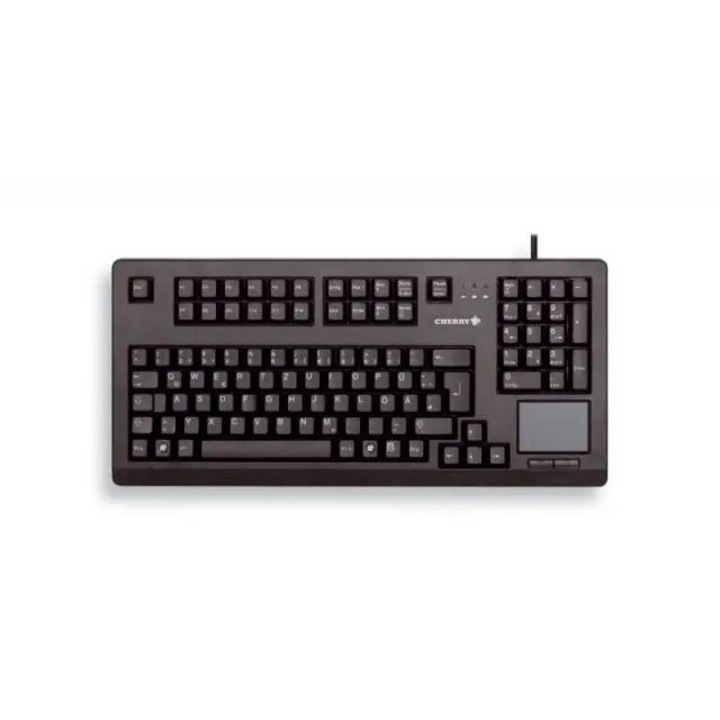 Tastatura compacta cu fir CHERRY G80-11900, cu touchpad, neagra