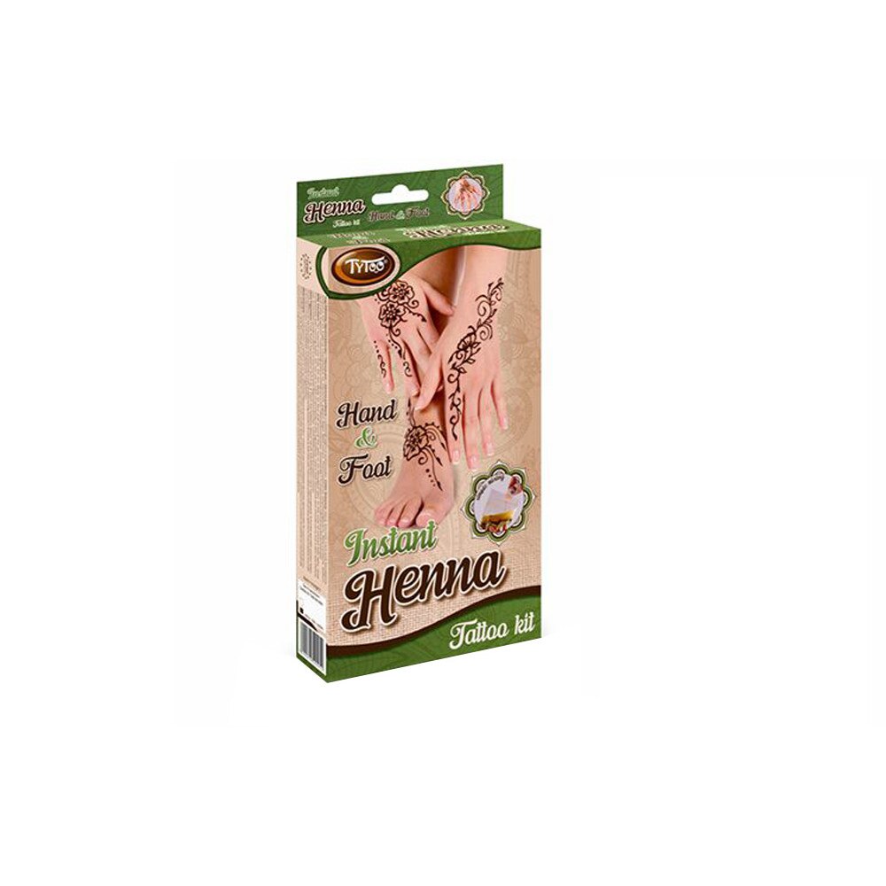 Set de henna instantanee cu modele pentru maini si picioare #500952, TyToo, Multicolor