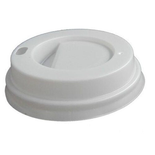 Capace Albe din Plastic, Diametru 80 mm, pentru Pahare din Carton 8-12 OZ, 100 Buc/SET