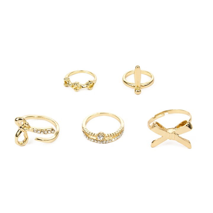 5 db kis es nagy vegyes femgyurus keszlet Capella B, Aranyszín, 16 mm/13 mm