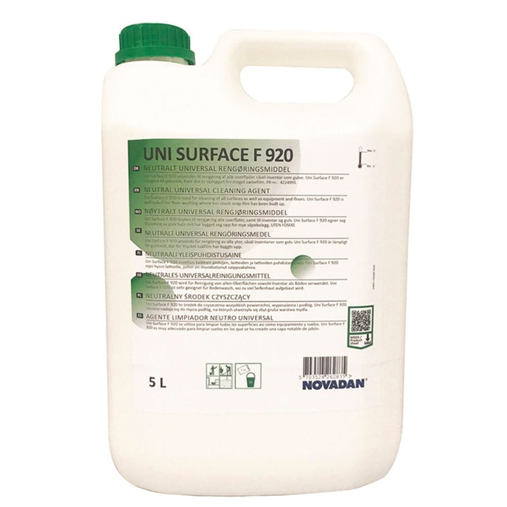 Концентриран универсален препарат с неутрално pH за повърхности, Novadan UNI SURFACE F 920, 5L