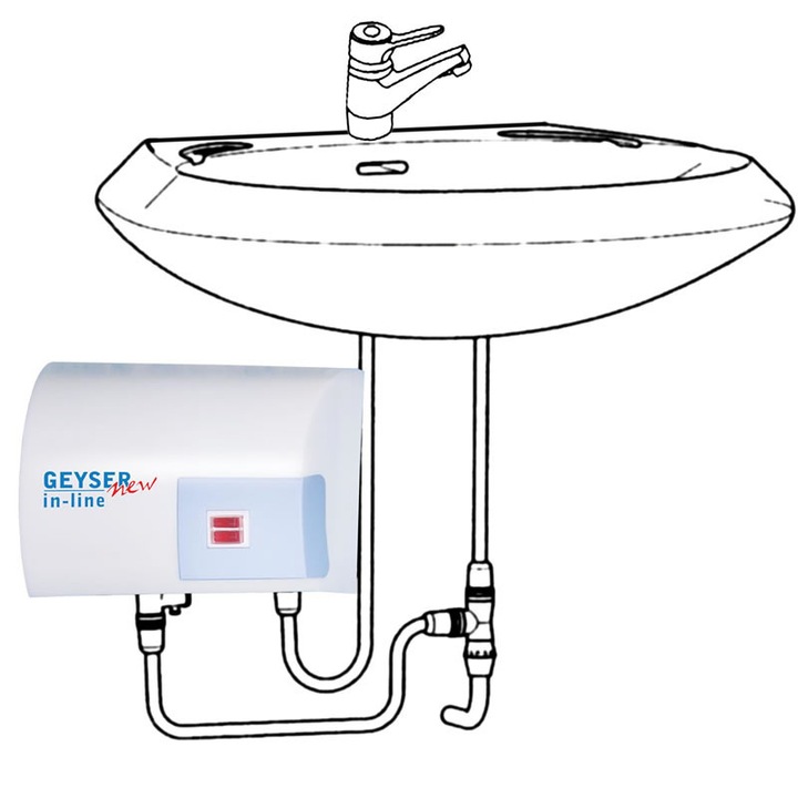 Boiler electric instantaneu GEYSER NEW In-line, chiuveta