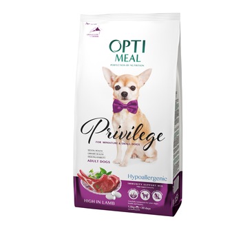 Hrana uscata Optimeal Hipoalergenica caini adulti de talie mica si foarte mica - continut ridicat de miel si orez, 1.5kg Hrana uscata Optimeal Hipoalergenica caini adulti de talie mica si foarte mica - continut ridicat de miel si orez, 1.5kg
