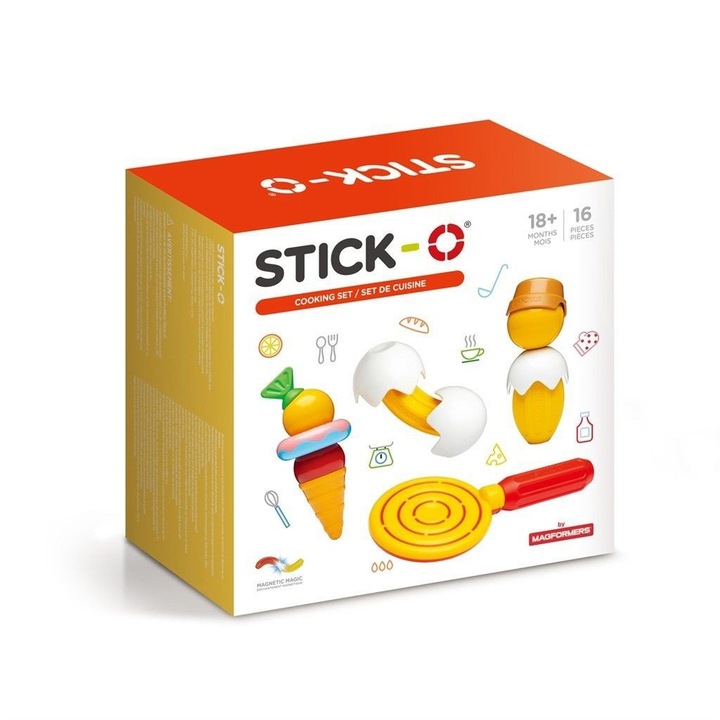 Set de contruit cu magneti Stick-O, Cooking, 16 piese