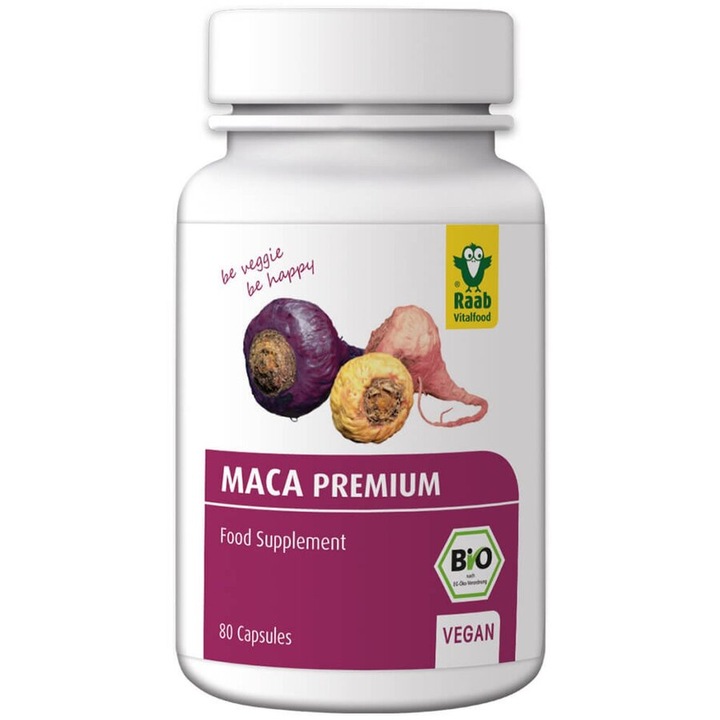 Maca Premium Bio 500Mg, 80 Capsule Vegane