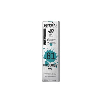 Vopsea de par semipermanenta fara amoniac, Sensus, Direct Bang, Tuquoise, 81, 100 ml Vopsea de par semipermanenta fara amoniac, Sensus, Direct Bang, Tuquoise, 81, 100 ml