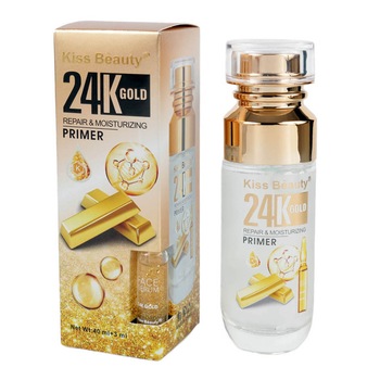 Baza de Machiaj si Ser Facial cu Particule de Aur 24K si Acid Hialuronic Kiss Beauty Repair & Moisturizing, 40 ml + 3 ml Baza de Machiaj si Ser Facial cu Particule de Aur 24K si Acid Hialuronic Kiss Beauty Repair & Moisturizing, 40 ml + 3 ml