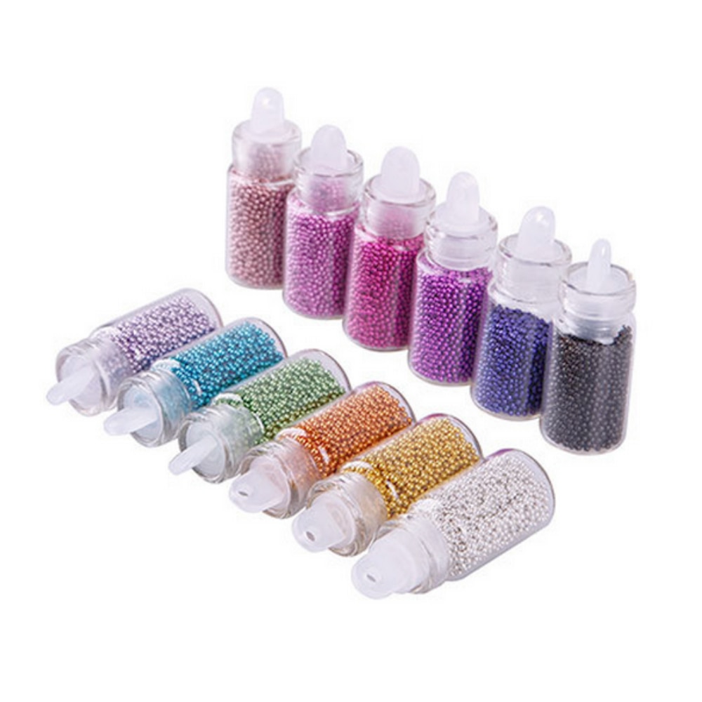Set 12 Sticlute Perlute, Caviar Pentru Unghii
