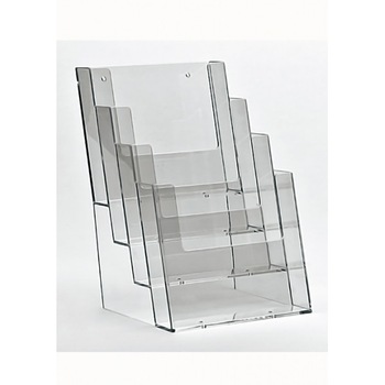 Suport pliante sau cataloage, 4xA5 210x148mm, transparent, format pliant/catalog A5, 4xA5, pentru birou Suport pliante sau cataloage, 4xA5 210x148mm, transparent, format pliant/catalog A5, 4xA5, pentru birou