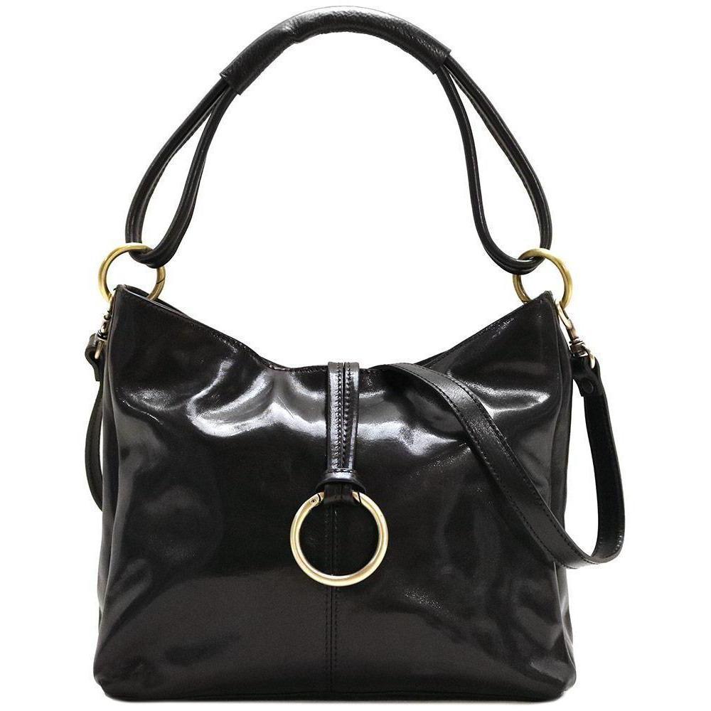 Geanta casual dama, piele naturala vachetta, Suveran, negru