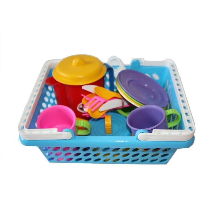 Burak Toys Gyerek Tányérkészlet, Piknikkosárban