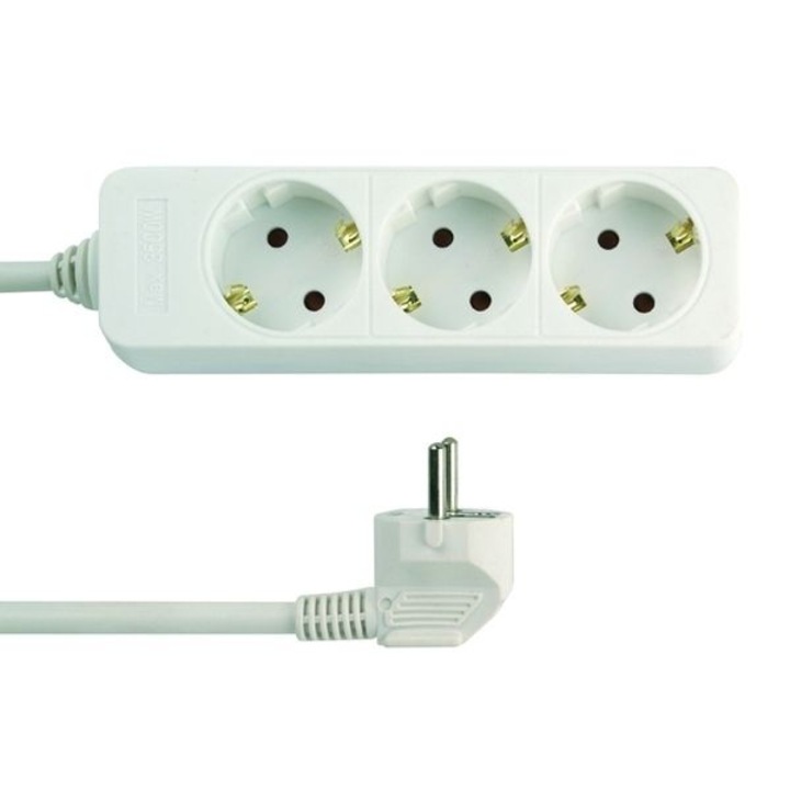Anco Asztali elosztó 3-as, 5m, 16A, 250V, 3500W, 3x1.5mm² kábellel, Fehér
