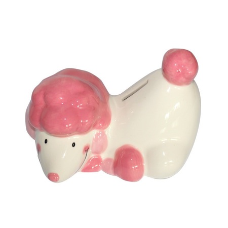 Pusculita ceramica mod catel roz pictata manual 15 cm - eMAG.ro