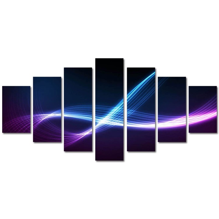 Tablou Multicanvas 7 Piese Abstract Decorativ, Energii, 90 x 175 cm