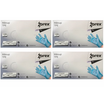 Set 20 de cutii Manusi de unica folosinta ZOREX, TPE, albastre, 2000 bucati, Marime L Set 20 de cutii Manusi de unica folosinta ZOREX, TPE, albastre, 2000 bucati, Marime L