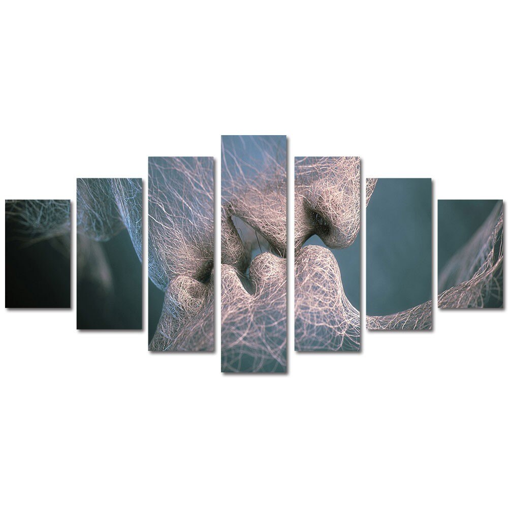 Tablou Multicanvas 7 Piese Abstract Decorativ, Sarutul, 70 x 140 cm