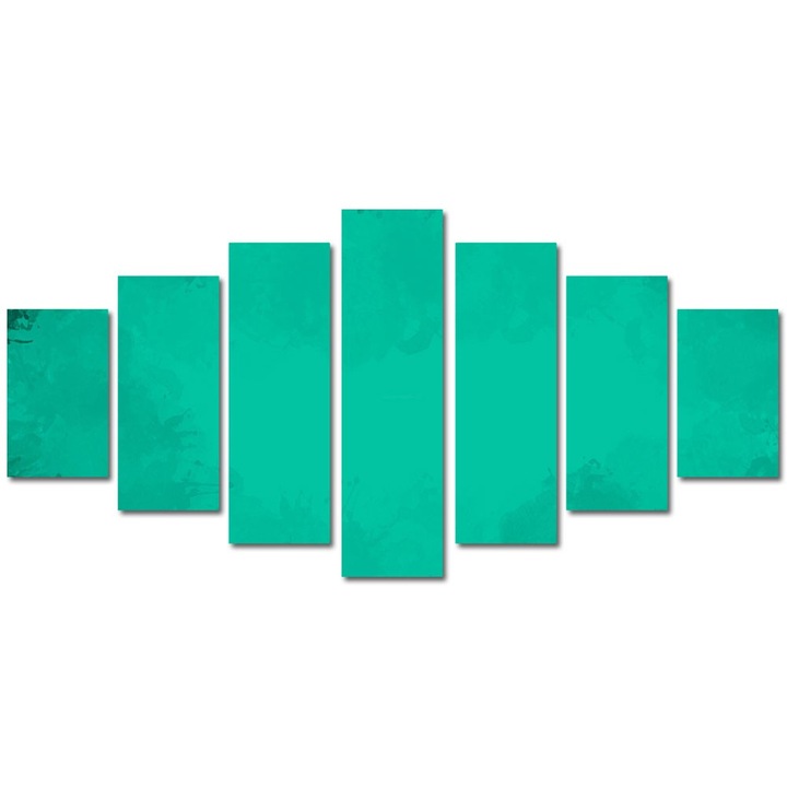 Tablou Multicanvas 7 Piese Abstract Decorativ, Turcoaz, 90 x 175 cm