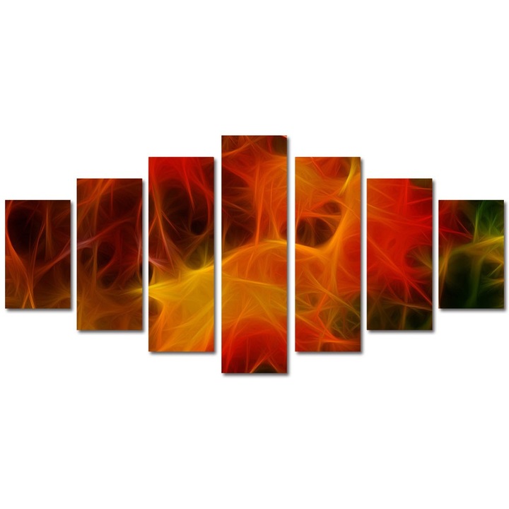 Tablou Multicanvas 7 Piese Abstract Decorativ, Panza, 90 x 175 cm
