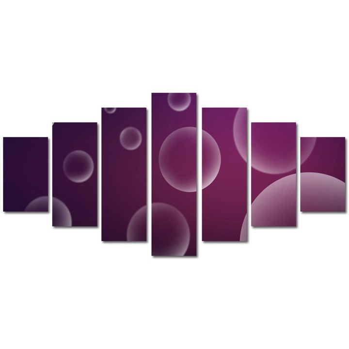 Tablou Multicanvas 7 Piese Abstract Decorativ, Bule, 90 x 175 cm