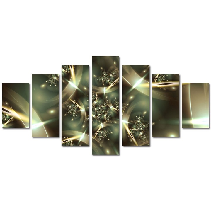 Tablou Multicanvas 7 Piese Abstract Decorativ, Spatiu deformat, 90 x 175 cm