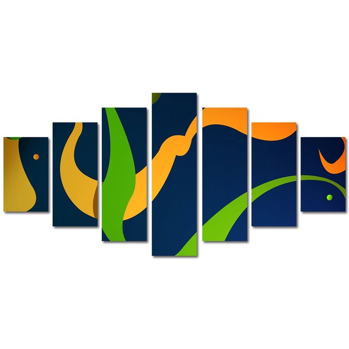 Tablou Multicanvas 7 Piese Abstract Decorativ, De basm, 90 x 175 cm