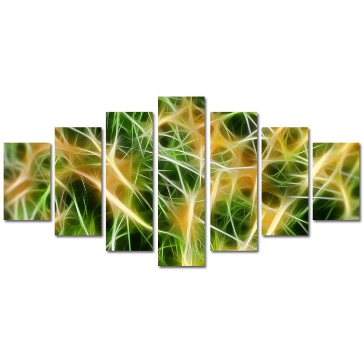 Tablou Multicanvas 7 Piese Abstract Decorativ, Curent electric, 90 x 175 cm