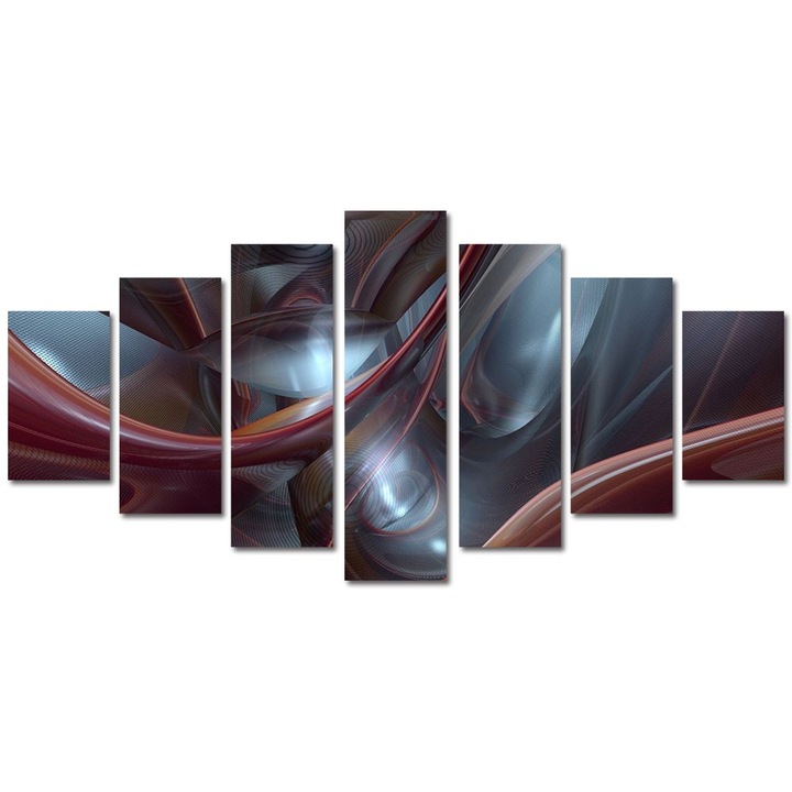 Tablou Multicanvas 7 Piese Abstract Decorativ, Plasma, 100 x 210 cm