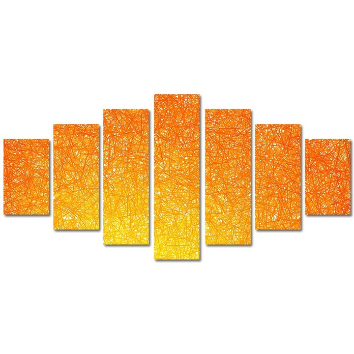 Tablou Multicanvas 7 Piese Abstract Decorativ, Orange, 90 x 175 cm