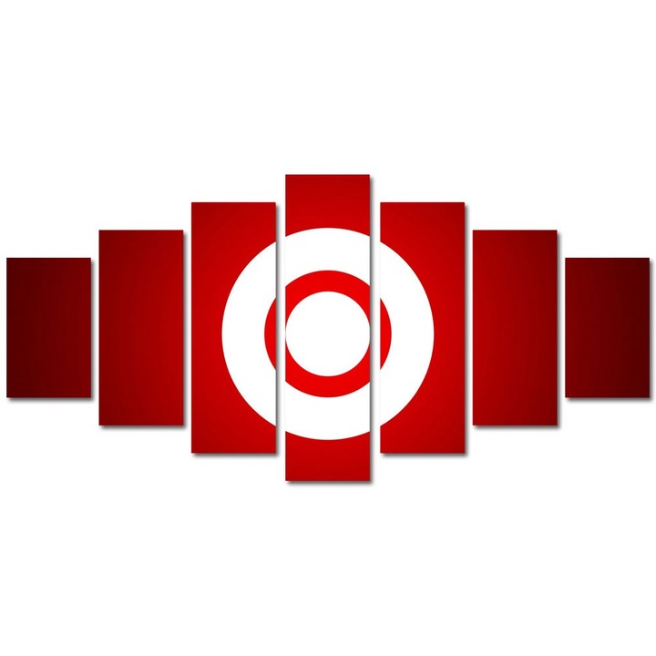 Tablou Multicanvas 7 Piese Abstract Decorativ, La tinta, 90 x 175 cm