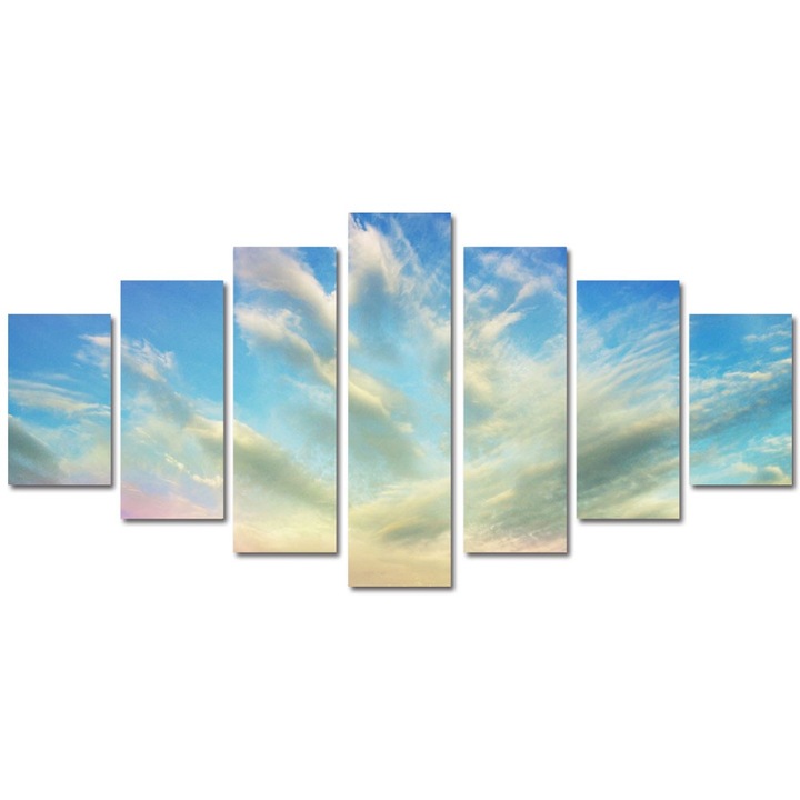 Tablou Multicanvas 7 Piese Abstract Decorativ, Cerul, 90 x 175 cm