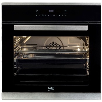Cuptor incorporabil Beko BIR25400XMS, Electric, Autocuratare catalitica, 72 l, 12 functii, Clasa A, Grill, Timer, Negru/Inox Cuptor incorporabil Beko BIR25400XMS, Electric, Autocuratare catalitica, 72 l, 12 functii, Clasa A, Grill, Timer, Negru/Inox