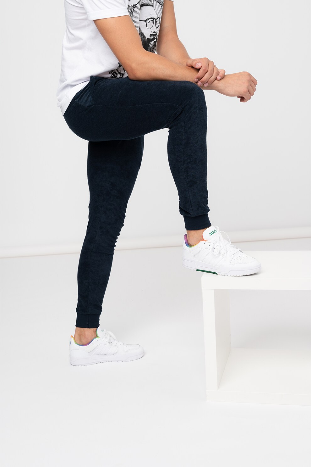 BRAVE SOUL, Pantaloni jogger cu buzunare oblice Higson, Bleumarin inchis