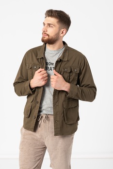 BRAVE SOUL, Jacheta usoara cu buzunare multiple Delta, Verde militar BRAVE SOUL, Jacheta usoara cu buzunare multiple Delta, Verde militar