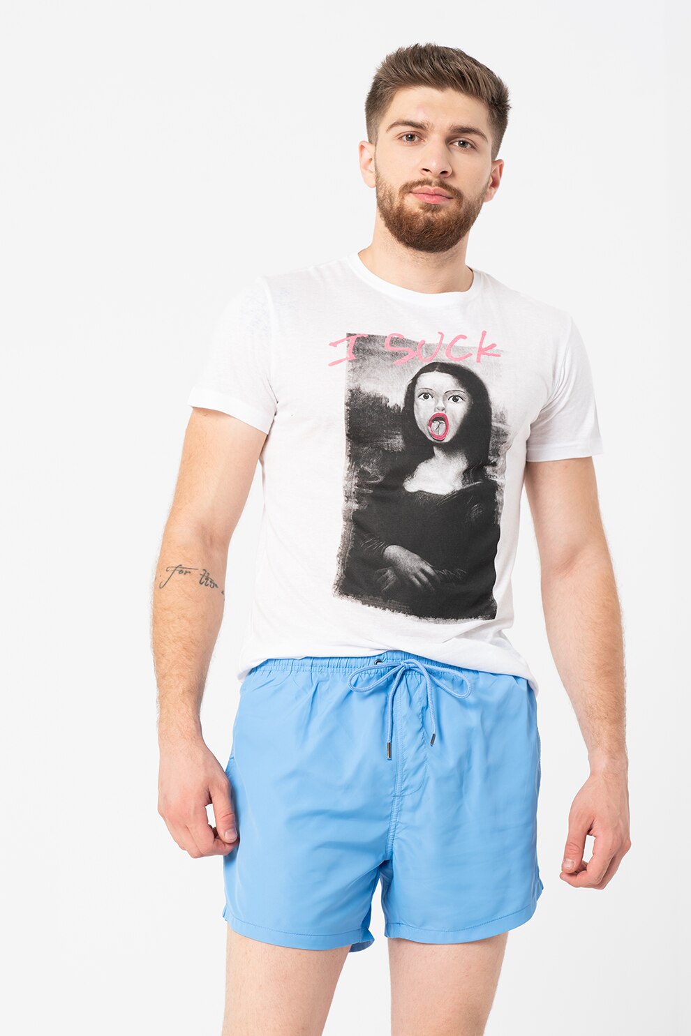 BRAVE SOUL, Tricou de bumbac cu imprimeu Doll, Alb