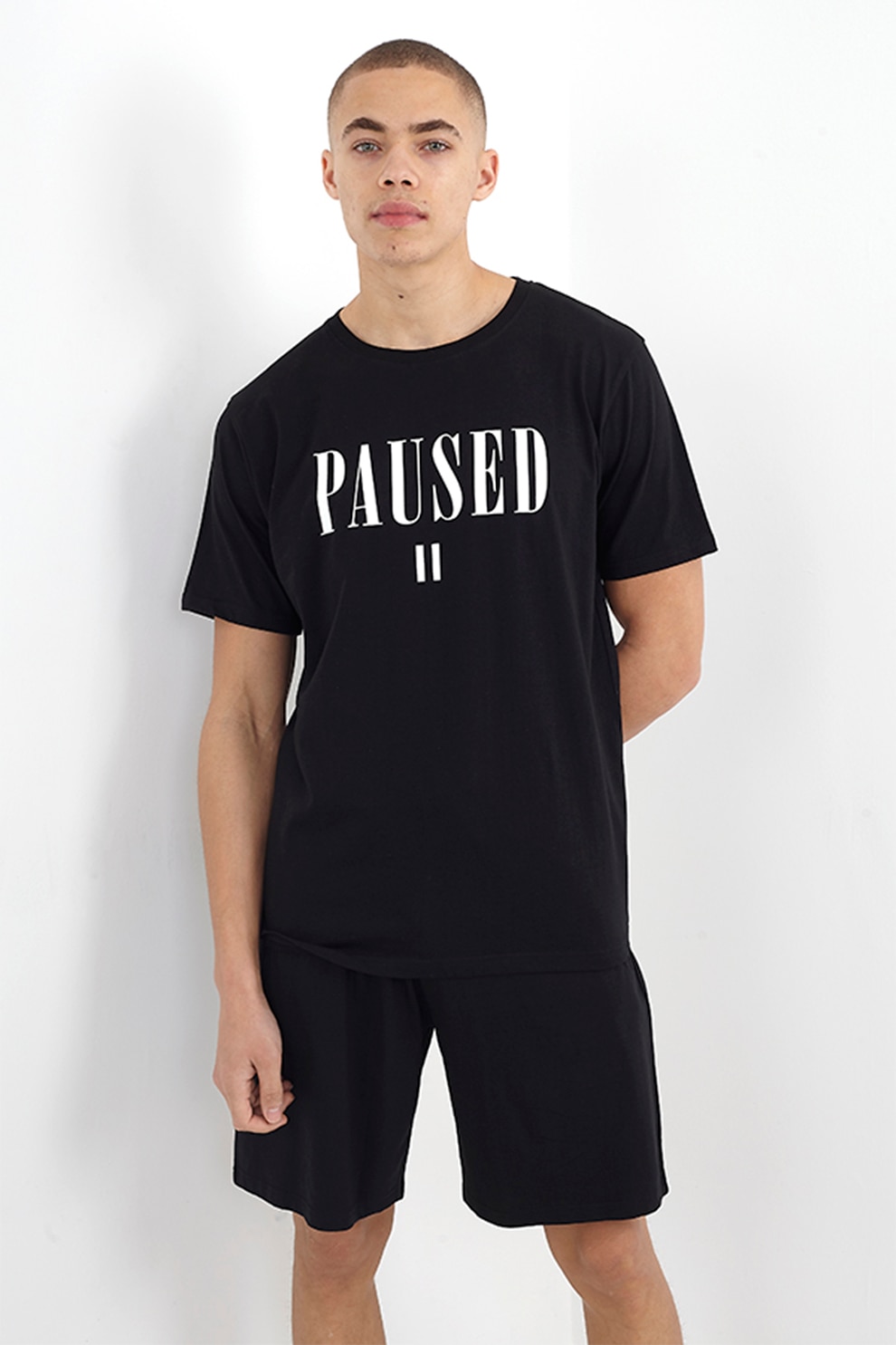 BRAVE SOUL, Tricou cu model text, Negru/Alb