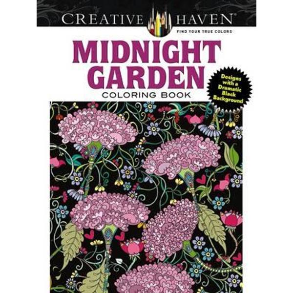 Creative Haven Midnight Garden Coloring Book: Heart & Flower