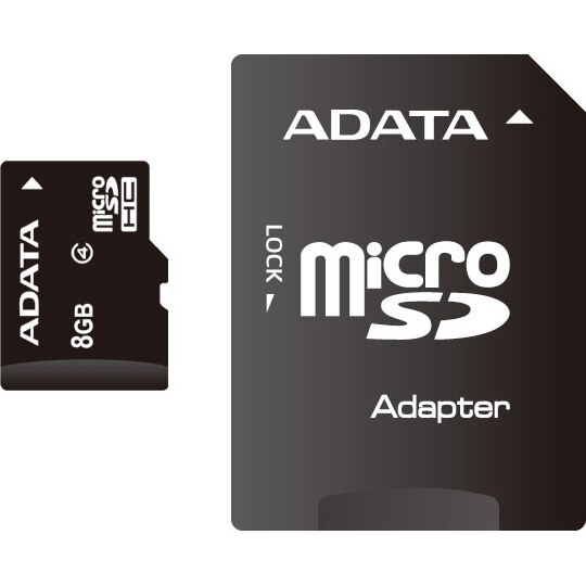Card de memorie ADATA MicroSDHC, 8GB, Class 4 + Adaptor